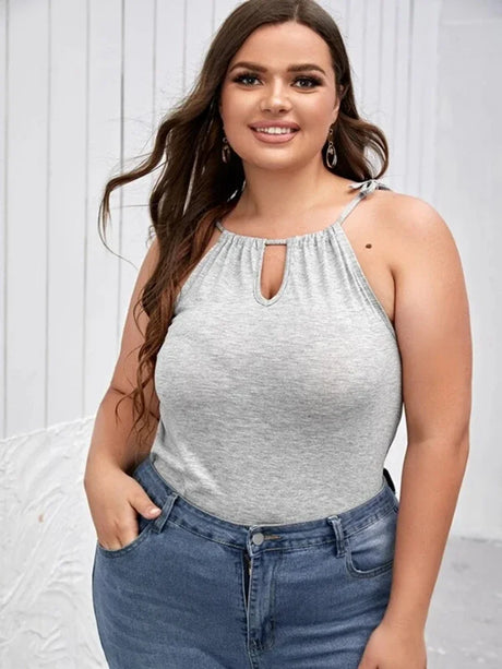 Sexy Hater Neck Summer Casual Top Women Tie