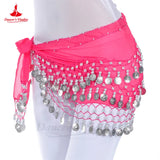 Belly Dance Belt For Women Chiffon Gold Coines