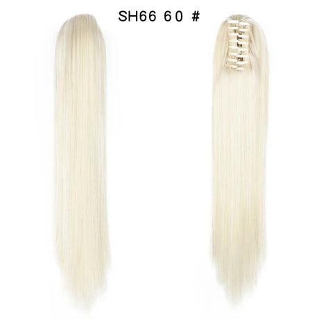 Synthetic Long Wavy Claw Clip On Ponytail Drawstring