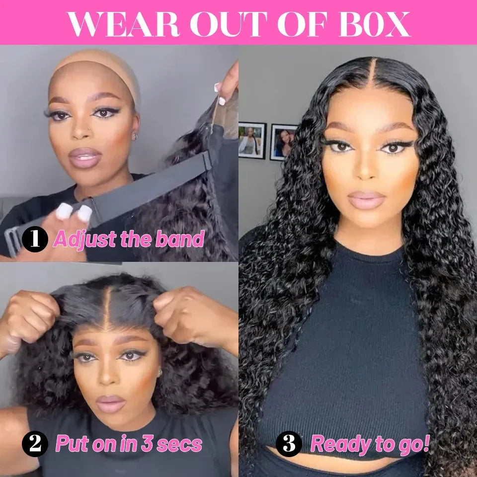Glueless Wig Human Hair Ready To Wear Deep