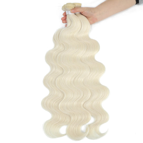 White Body Wave Hair Bundles Synthetic Natural Weave