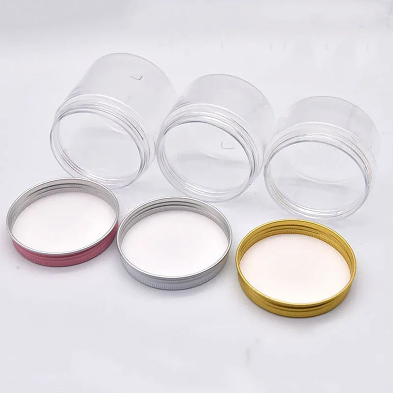 Plastic Jar With Lids Clear Cosmetic Refillable Bottles