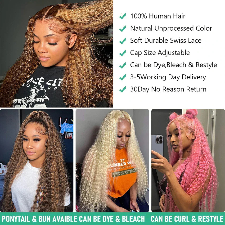 Highlight Curly X Lace Front Wig / Colored