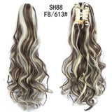 Synthetic Long Wavy Claw Clip On Ponytail Drawstring
