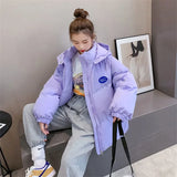 New Winter Down Cotton Jacket Women Solid Thick