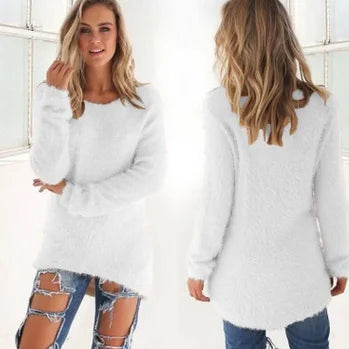 Women' Winter Fleece Fluffy Sweater Jumper Ladies Warm