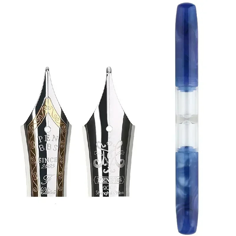 Penbbs Transparent Resin Fountain Pen Double-Nib Ink