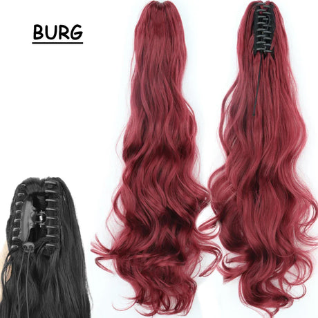 Synthetic Claw Clip On Ponytail Hair Extensions Long