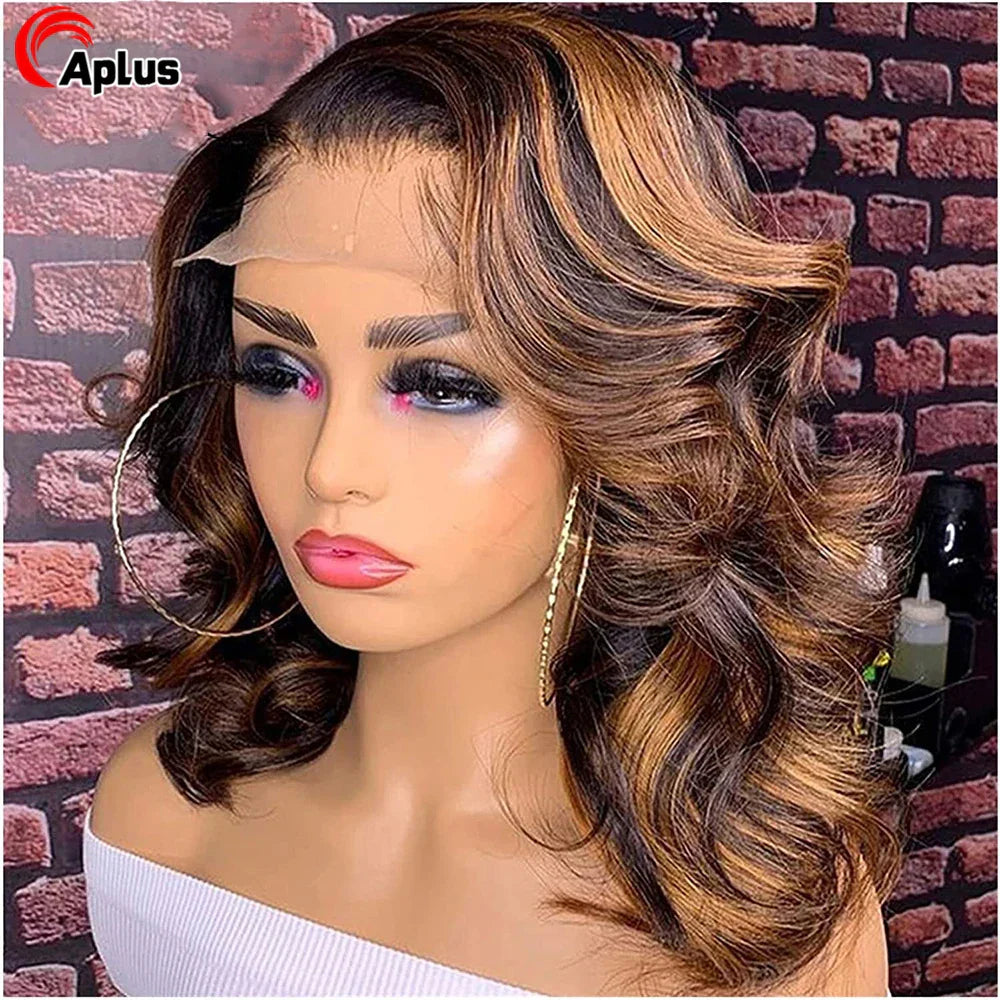 Highlight Body Wave Lace Front Wig Brazilian Ombre