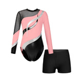 Kids Girls Gymnastics Leotards Bronzing Long Sleeve Leotards