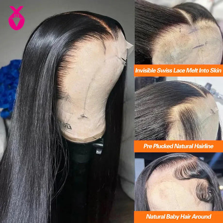 Bone Straight Lace Front Wigs Human Hair Hd