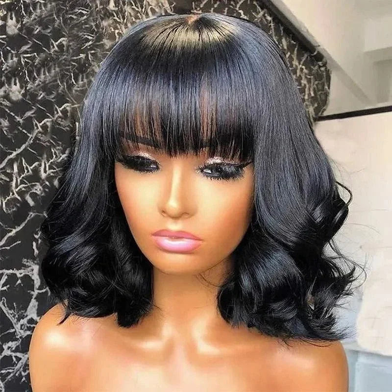 Body Wave Short Bob Human Hair Wig With