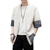 Men' Japanese Kimono Cardigan Loose Cotton Linen /