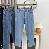 Spring Autumn Clothing Women Drainpipe Jeans Brief Denim