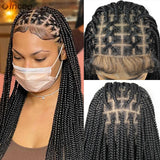 36'' Lace Front Knotless Box Braids Wig - Ombre Synthetic