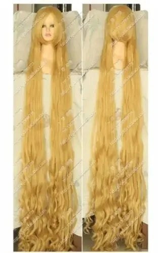 Harajuku Tangled Rapunzel Long Blonde Gold Cm-Cm Wavy