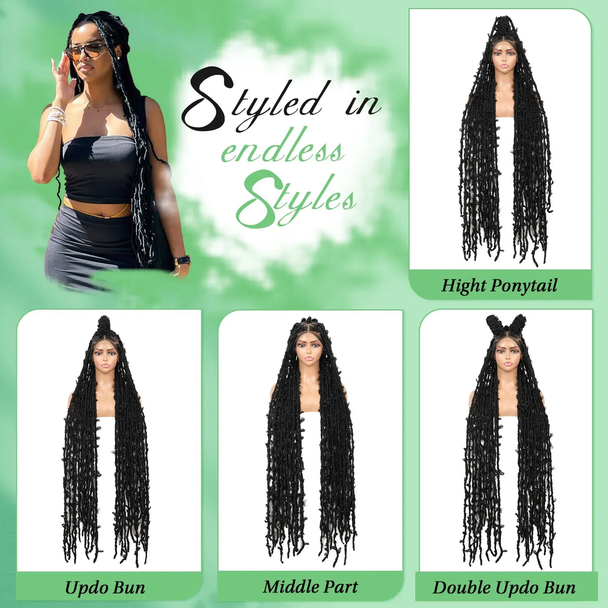 Kaylss Full Double Lace Knotless Locs Braided