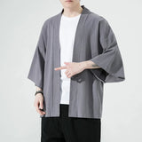 Men' Japanese Kimono Cardigan Loose Cotton Linen /