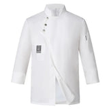 Men Women Chef Uniform Stand Collar Single-Breasted Pocket