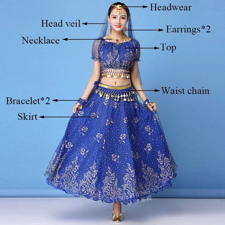 New Bollywood Costume Set Belly Dance Performance Clothes