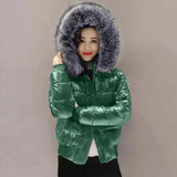 Fake Fur Parkas Waterproof Women Down Jacket Winter