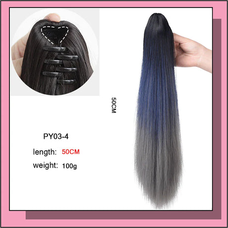 As Long Wavy Straight Claw Clip On Ponytail