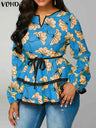 5Xl Vonda Bohemian Women Blouse Fashion Long Sleeve