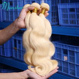 Blonde Colored Body Wave Human Hair Bundles Double