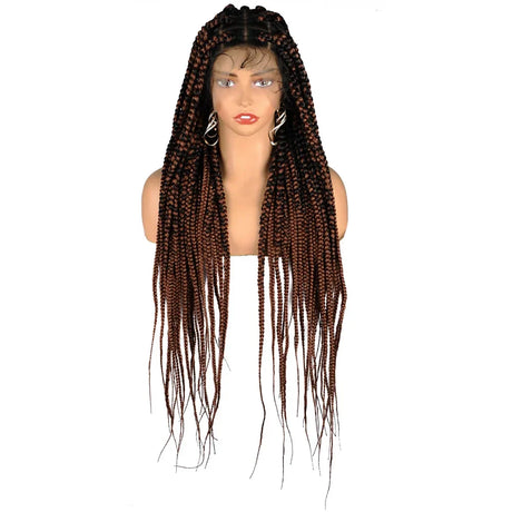 Full Lace Braided Wigs Synthetic Long Black