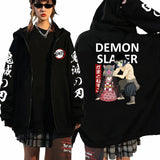 Men Women Anime Zip Hoodie Demon Slayer Graphic