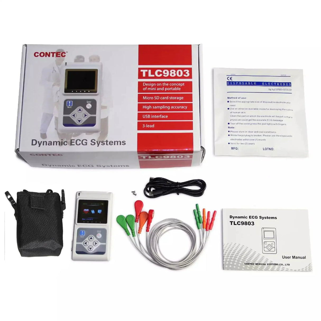 Contec Tlc Dynamic Ecg Monitor System Hours Recorder