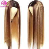 Sinuowei Highlight Wig V Part Wig Human Hair