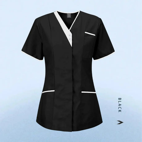 Nursing Scrubs Uniform Women Medical Tops Short Sleeve