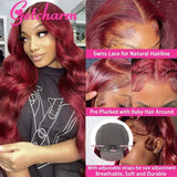 Burgundy Body Wave Lace Front Wig