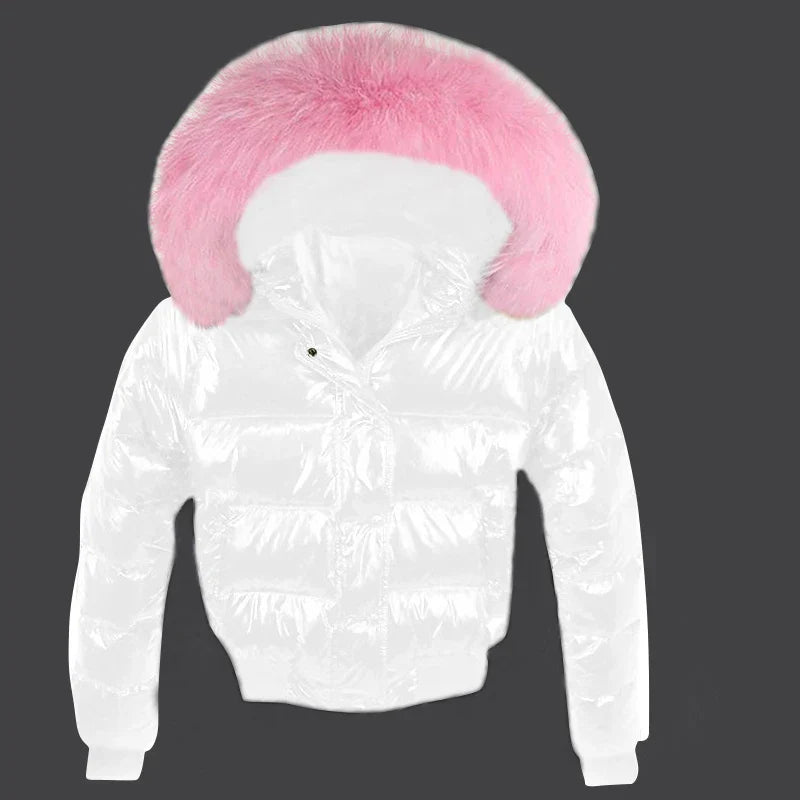 Fake Fur Parkas Waterproof Women Down Jacket Winter