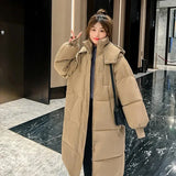 Winter Women Parka New Long Straight Down Cotton