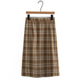 Autumn Clothes Women Skirts Plus Vintage Plaid With