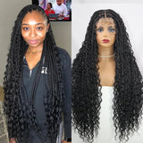 Boho Braided Lace Frontal Wig Wave Curly Goddess