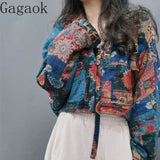 Gagaok Original Ethnic Floral Colored Parkas Autumn Winter