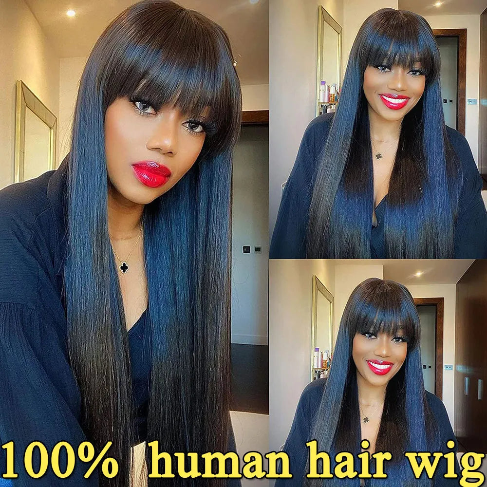 Human Hair Wigs Straight Hair With Bang