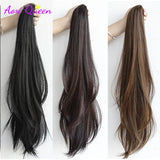 As Long Wavy Straight Claw Clip On Ponytail