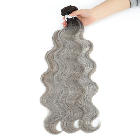 White Body Wave Hair Bundles Synthetic Natural Weave