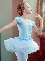 Girl' Elegant Ballet Dress Short Sleeve Dance Wear