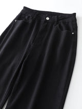 Wide Leg Jeans For Women Black Color High