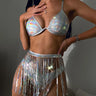 European American Three Point Swimsuit Sequin Tassel Skirt