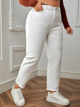 White Jeans For Women Straight Fitting Spring Autumn