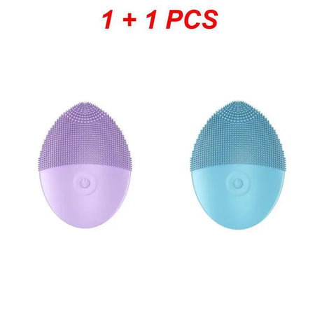 Electric Facial Cleansing Brush Silicone Ultrasonic Vibration