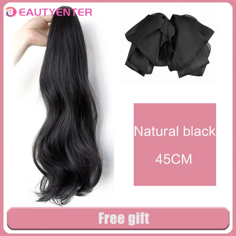 Beautyenter Synthetic Straight Long Wig Hair Ponytail Grab