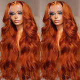 Body Wave Orange Ginger Lace Front Human