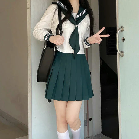 Japanese School Girl Uniform Xs- Jk Green Sailor